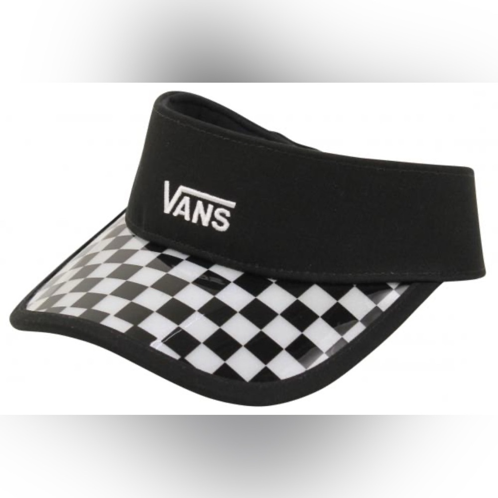 Vans Off The Wall Clear Cut women’s Visor Hat Black/ White/Checkers Board